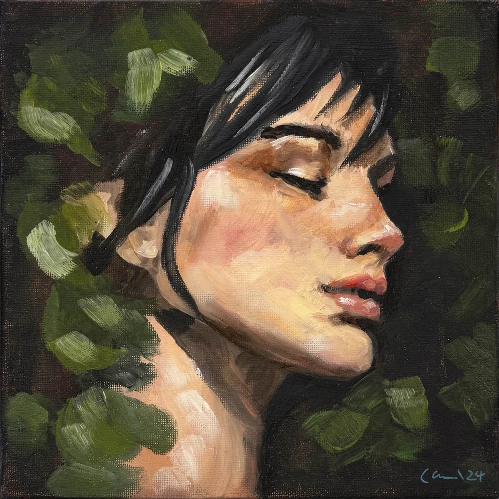 Up Close II by Chelsea Klukas, oil on canvas, 8 × 8 in