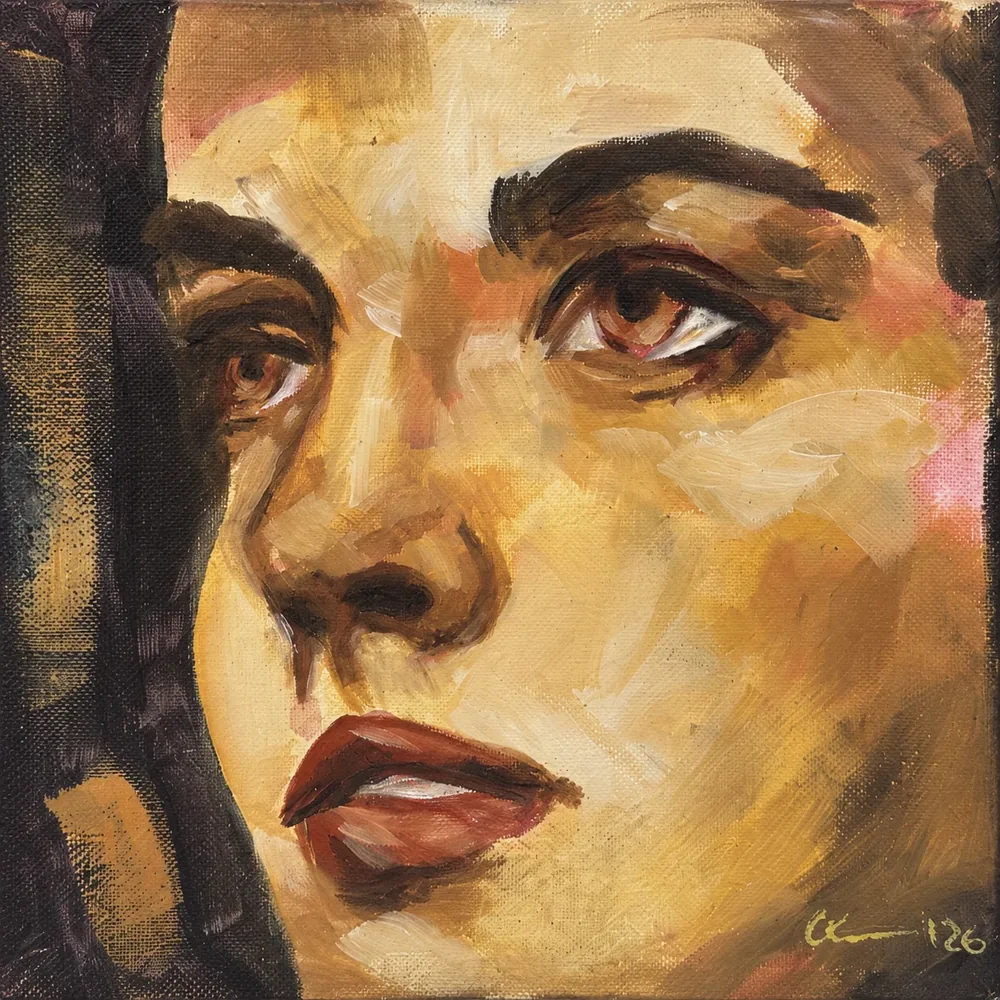 Up Close III by Chelsea Klukas, oil on canvas, 8 × 8 in