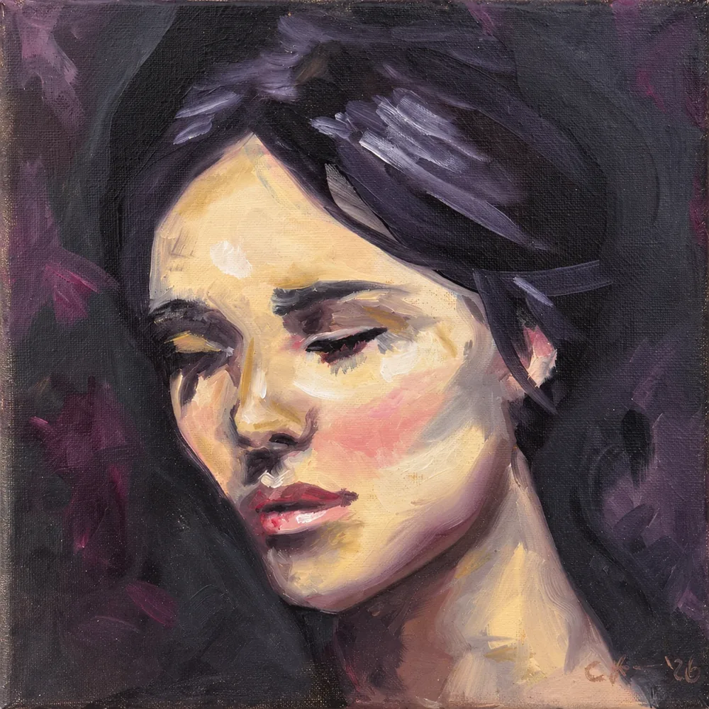 Up Close V by Chelsea Klukas, oil on canvas, 8 × 8 in