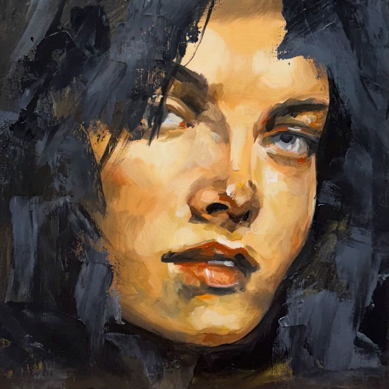 Up Close IV by Chelsea Klukas, oil on canvas panel, 8x8 in